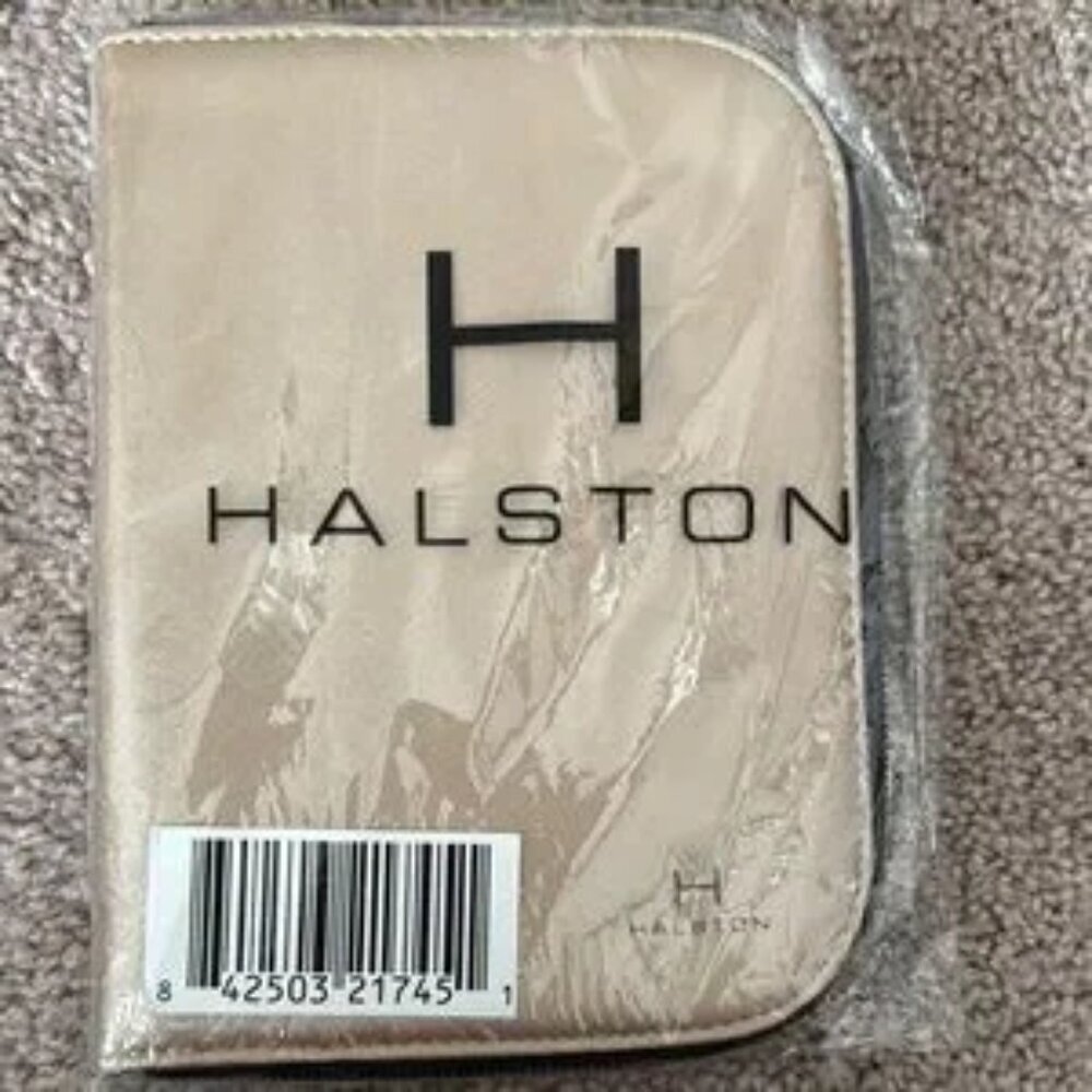 H By Halston Metallic Gold Zip Jewelry Case Travel Organizer 9”x6” NWT - Picture 2 of 5